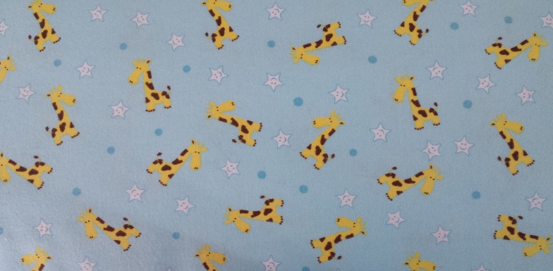 Giraffes Giraffe on Blue bacground - Flannel Fabric - Click Image to Close